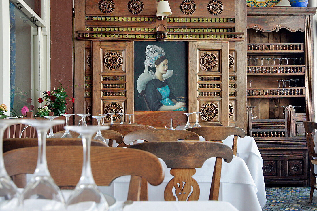 Dining Room, Hotel Restaurant 'Le Printania', Dinard, Ille-Et-Vilaine (35), France