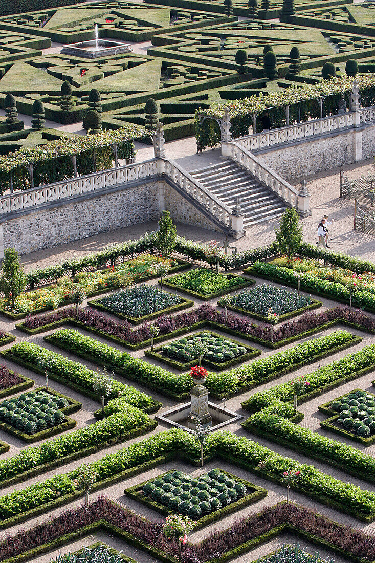 The Gardens, Chateau De Villandry, Indre-Et-Loire (37), France