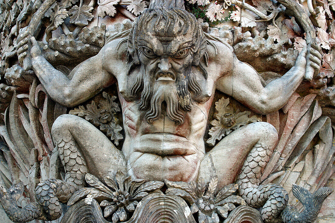 Detail Of The Facade, Palacio Nacional Da Pena, National Palace, Sintra, Portugal