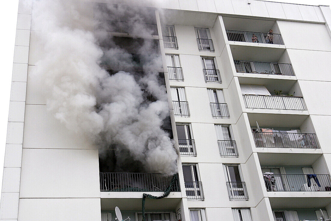 Apartment Fire In A Subsidized Housing Apartment Building, Laval, Mayenne (53), France