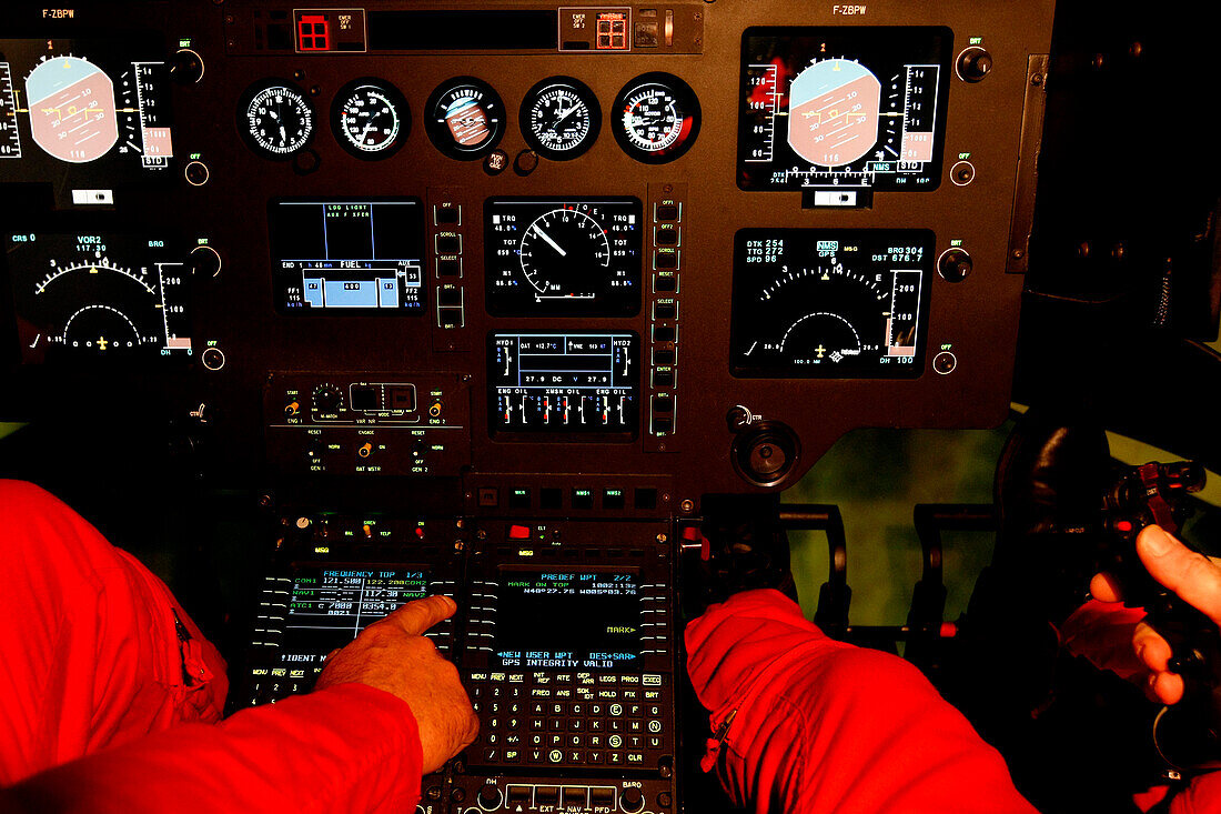 Training Pilots Of The Emergency Services In A Flight Simulator Of The Ec145 Helicopter, Developed By The Thales Corporation, Command Base Of The Helicopter Group Of The Emergency Services, Nimes Garons, Gard (30)