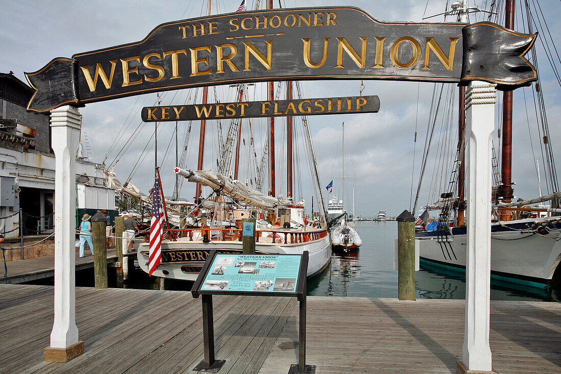 Wooden Sailboat, Historic Port Of Key West, Key West Historic Seaport, Florida, Usa