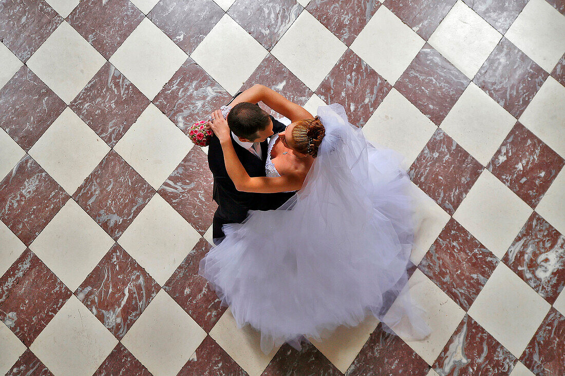 The Newlyweds Dancing Following The Wedding Ceremony, France