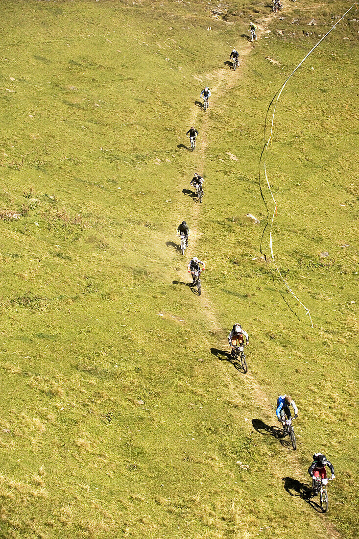 Mountain bike rally near Flims, Canton of Grisons, Switzerland