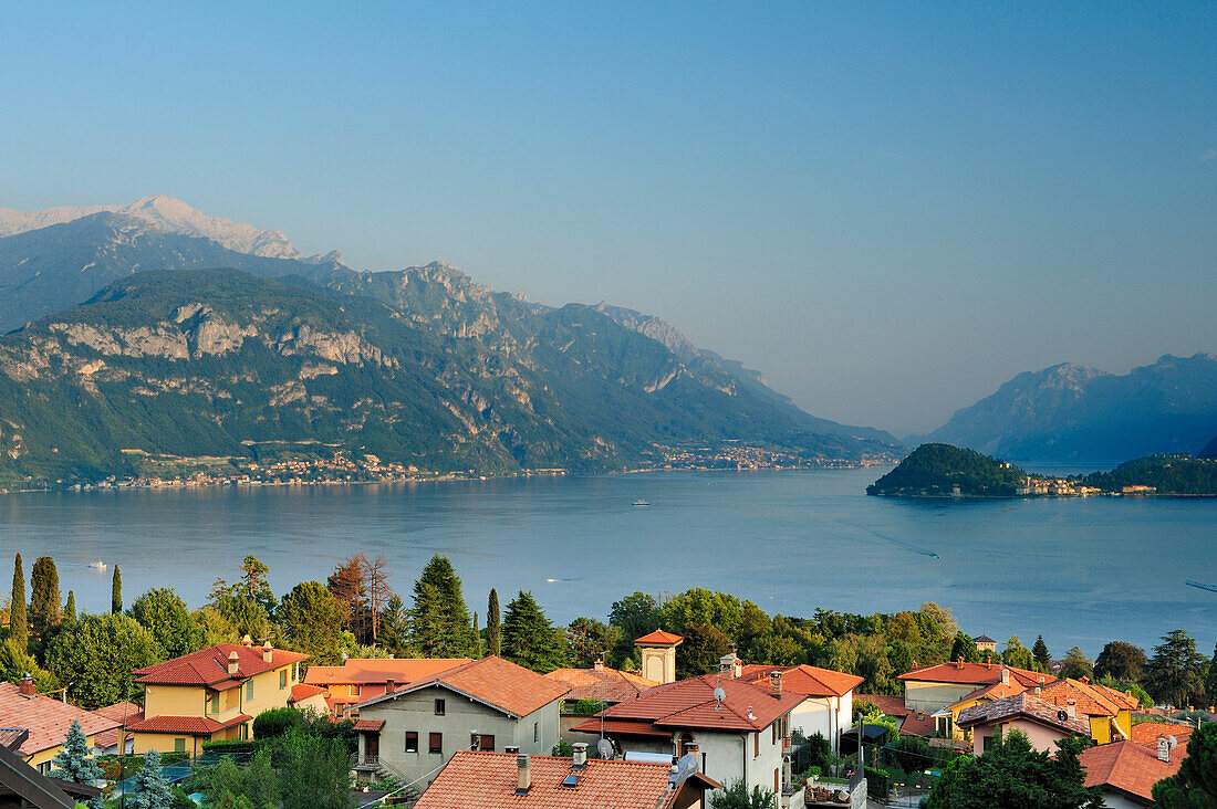 Menaggio at Lake Como, Bergamo Alps in background, Menaggio, Lombardy, Italy