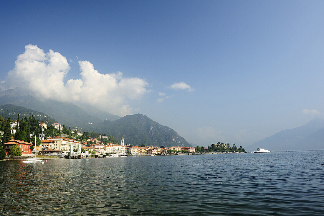 Menaggio at Lake Como with Monti Lariani in background, Lombardy, Italy