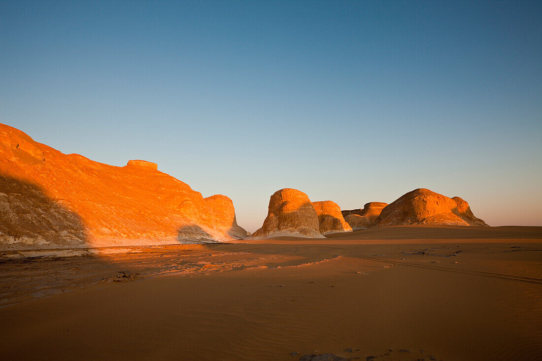 Twighlight in White Desert National Park, Egypt, Libyan Desert