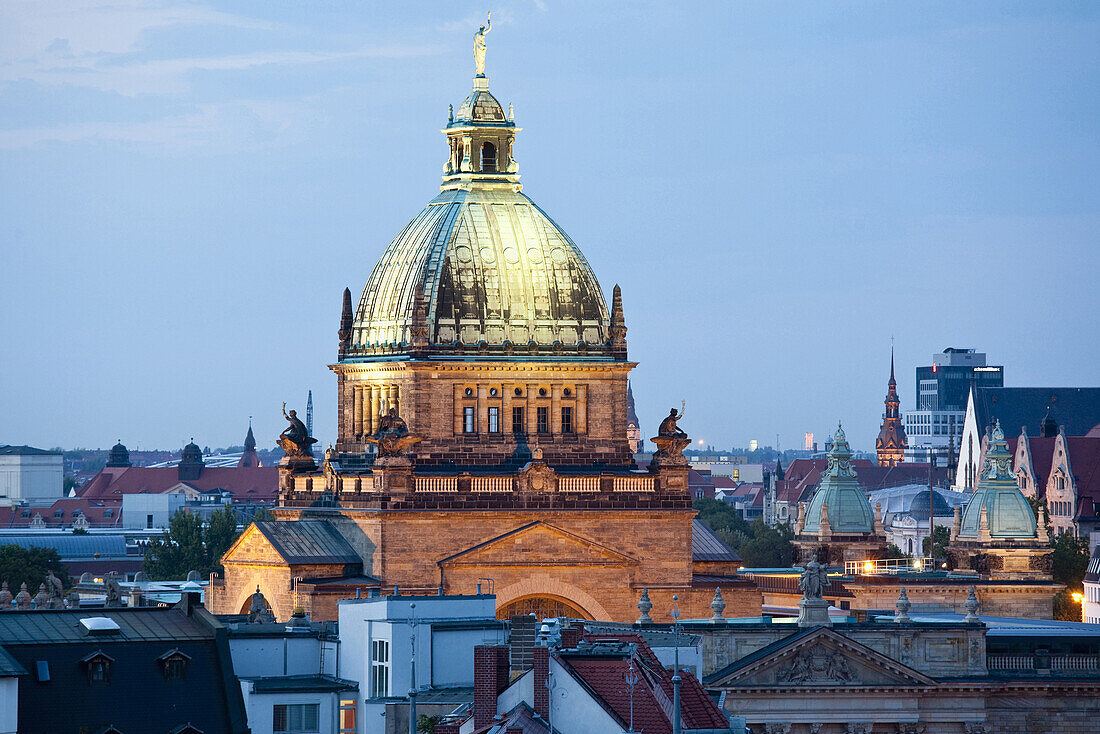 Federal Administrative Court in the evening, Leipzig, Saxony, Germany