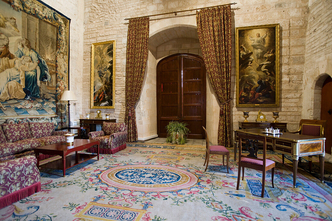 Her Majesty The Queen's Study in the Royal Palace of Almudaina, Palma, Mallorca, Balearic Islands, Spain, Europe