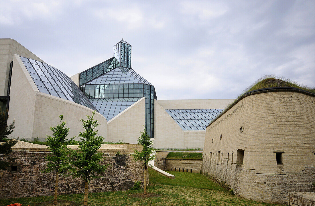 Mudam museum with Fort Thüngen on the Kirchberg, City of Luxembourg, Luxembourg, Europe