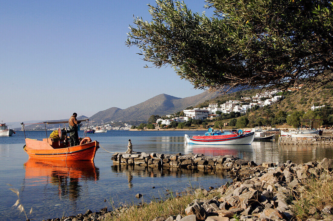 Fishermen'S Beach, Elounda, Gulf Of Mirabello, Crete, Greece