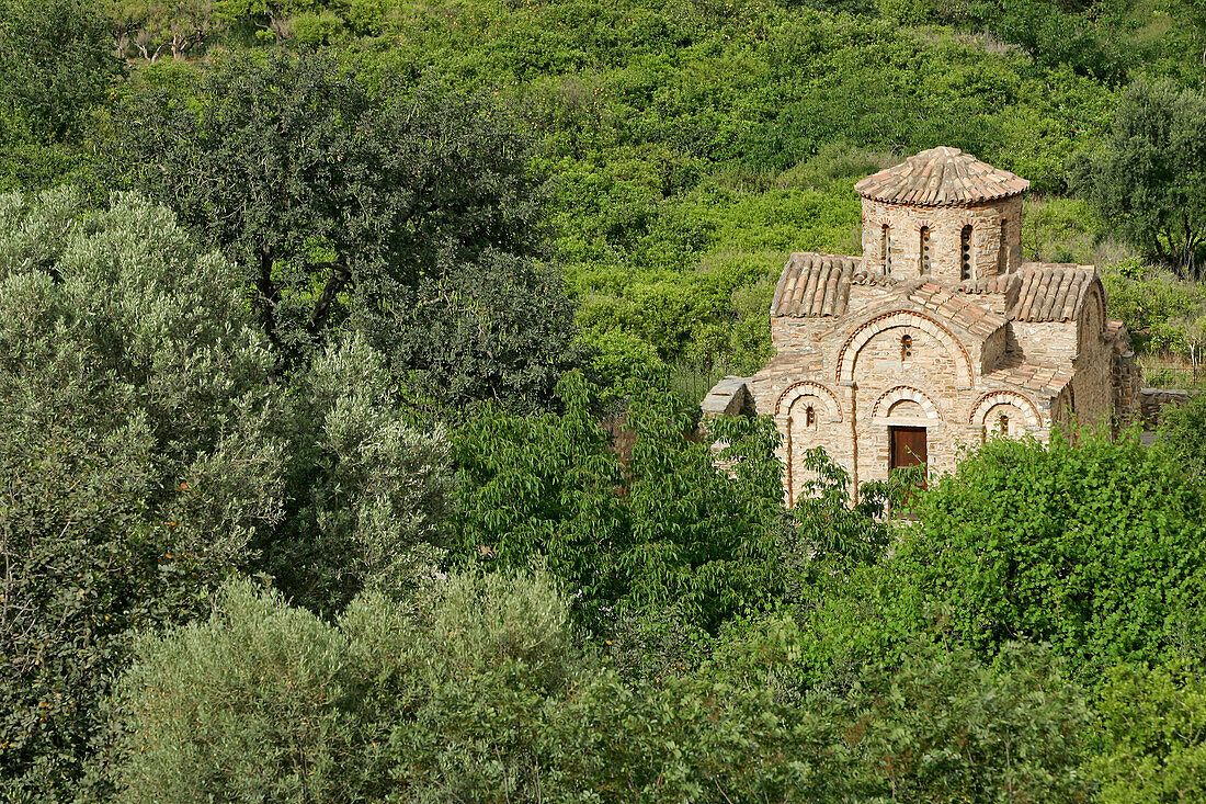 Byzantine Chapel, Church Of Panagia De Lumbinies In An Orange Grove, Fodele, Crete, Greece
