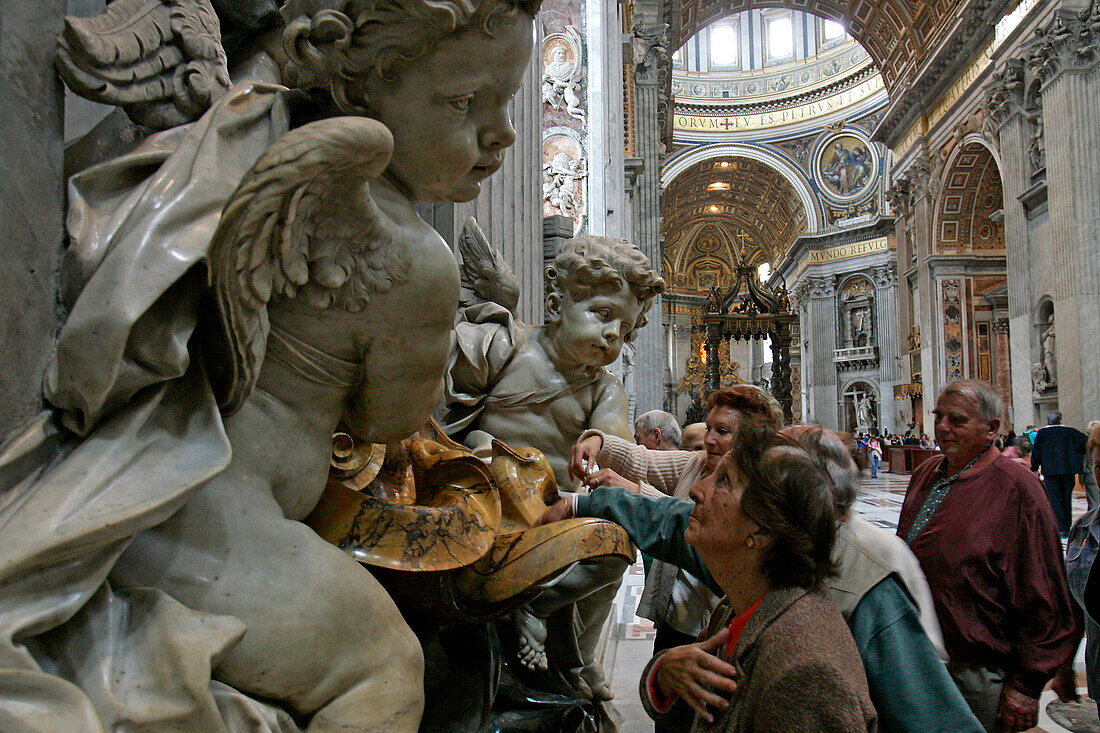 Detail Of A Statue In St Peter'S Basilica Of Rome, Vatican City, Rome, Italy