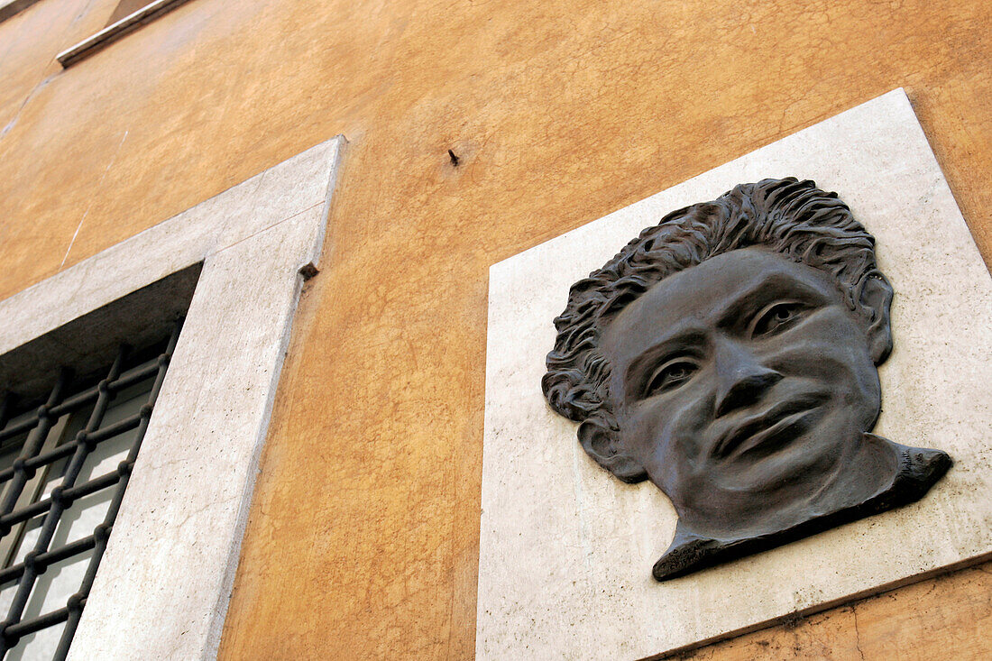 Sculpture Of Aldo Moro On The Street Where He Was Assassinated, Via Caetani, Rome, Italy