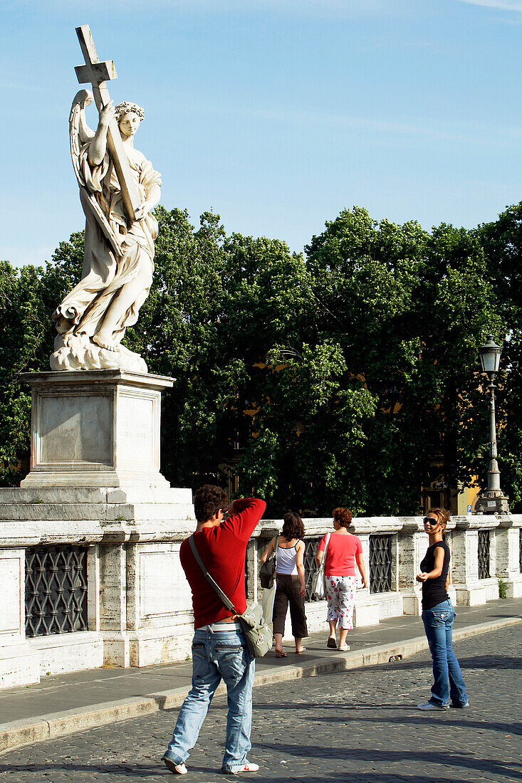 Detail Of The Castel Sant' Angelo Bridge, Rome