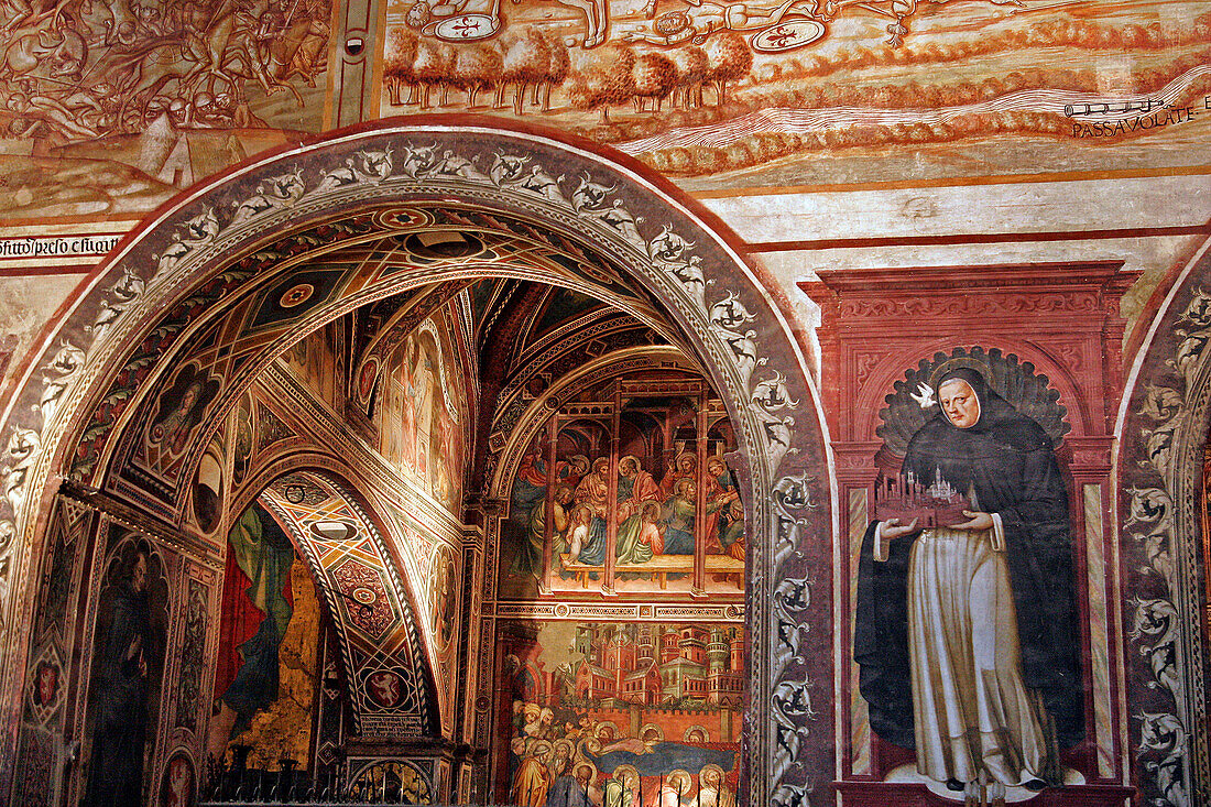 Sala Del Mappamondo Painted By Simone Martini, Palazzo Pubblico, Public Palace, Museo Civico, City Museum, Piazza Del Campo, Siena, Tuscany, Italy