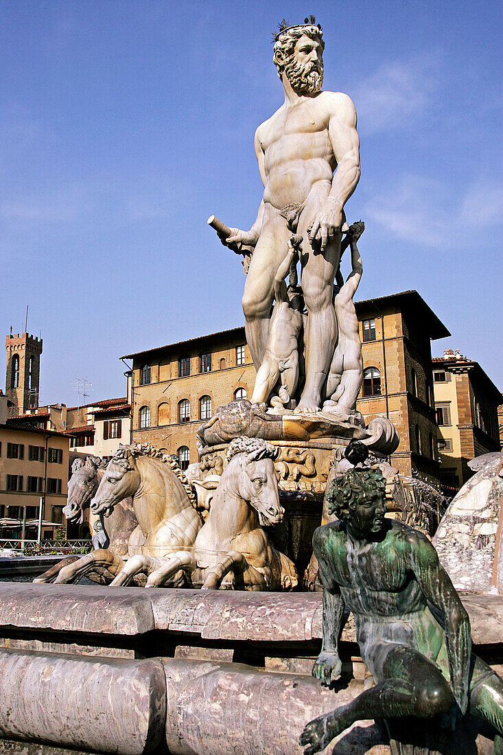 The Statue Of Neptune By Ammannati, Florence, Tuscany, Italy