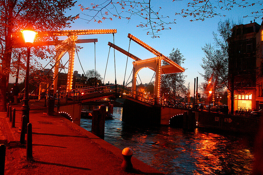 The Magere Brug Bascule Bridge, Amsterdam, Netherlands
