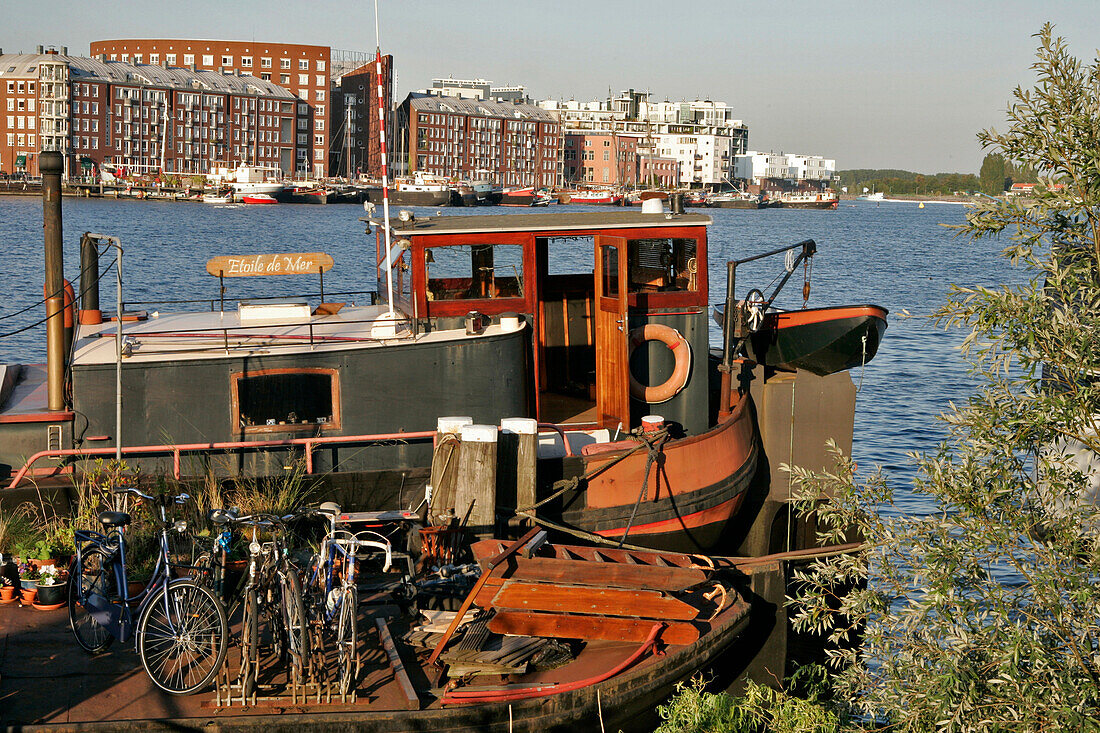 View Of The Oostelijk Havengebied Quays On Knsm Eiland, Amsterdam, Netherlands