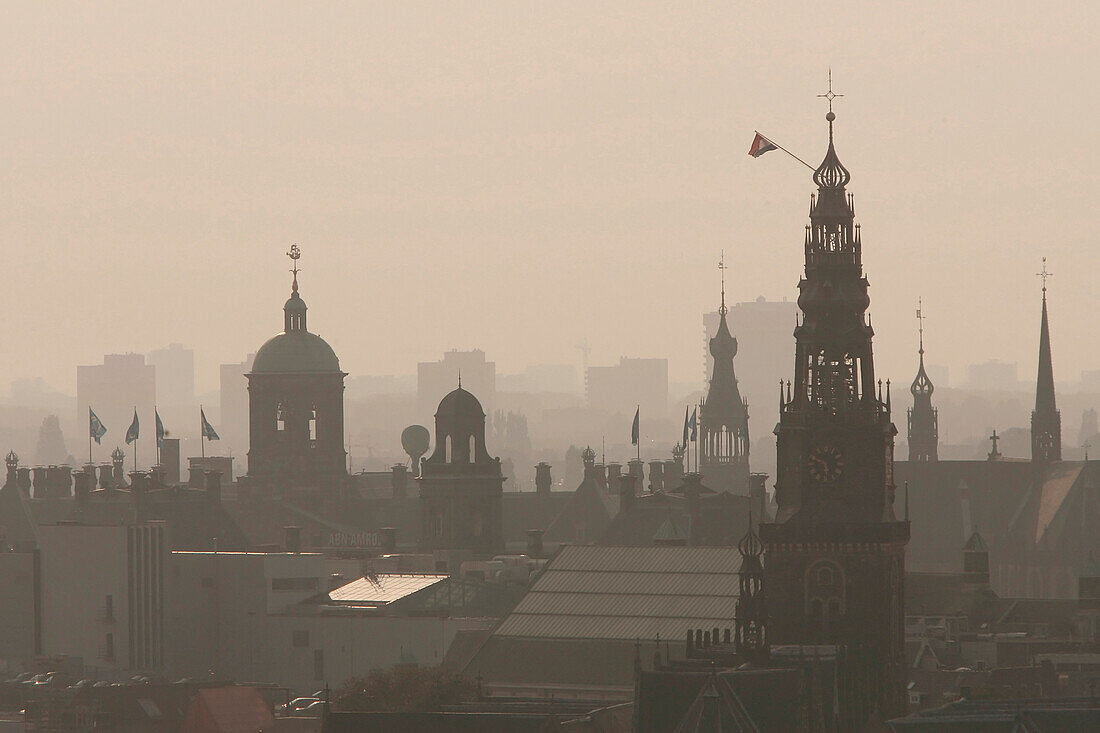 The Roofs And Church Towers Of The City, Amsterdam, Netherlands