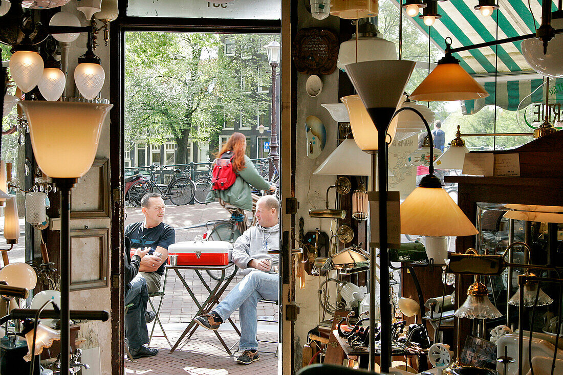 Display Window Of An Antique Lighting Shop, 'Trunnertje', Amsterdam, Netherlands