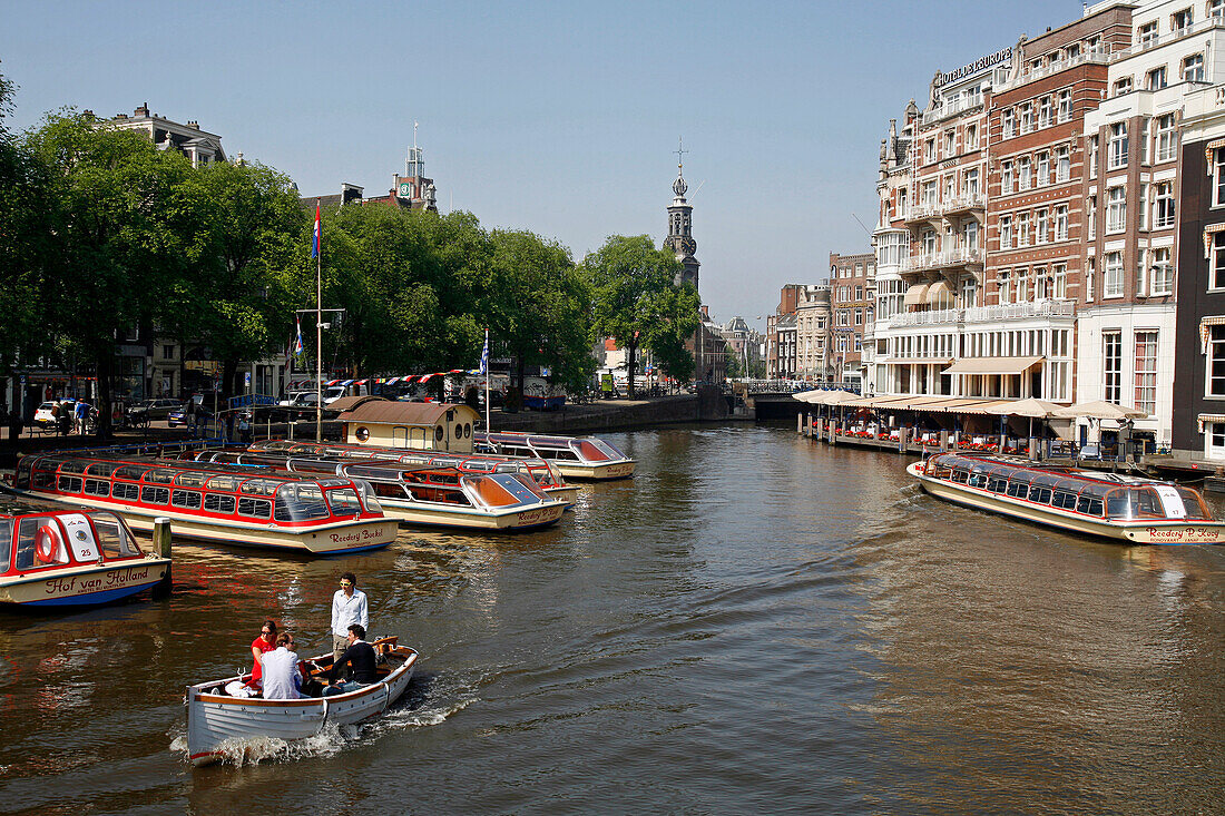 Sightseeing Boats On The Amstel, Building Facades