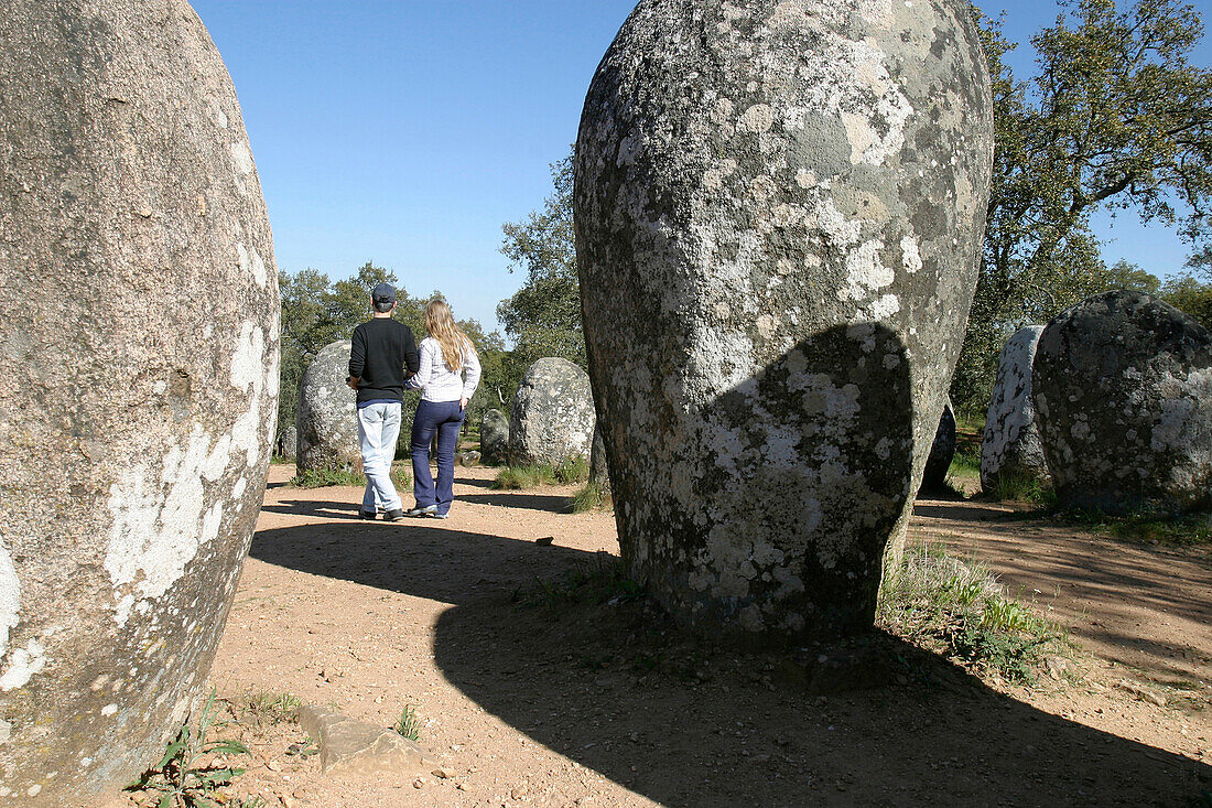Comeleque Dos Almendres, Megalithic Monument Near Evora, Alentejo, Portugal