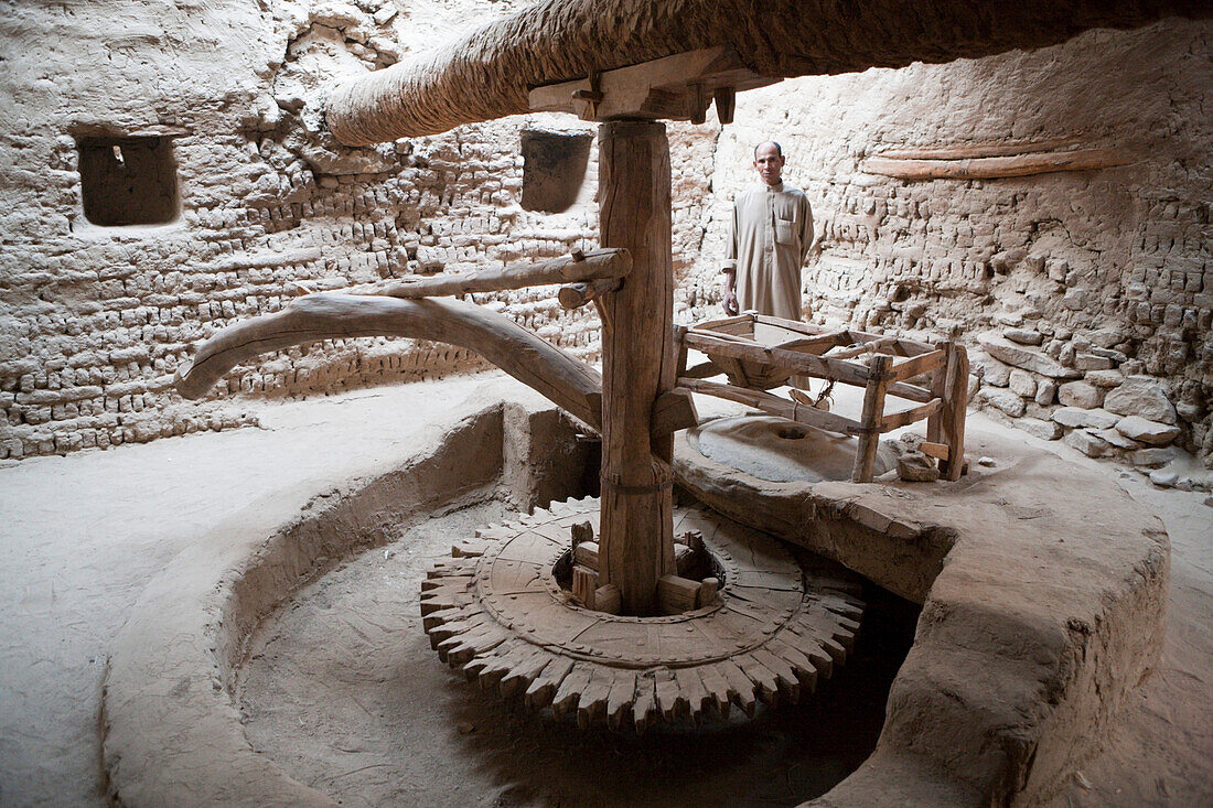 Getreide Muehle in Dakhla Oase, Libysche Wüste, Ägypten