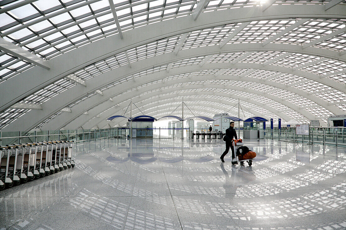 Subway station at the International Airport Beijing, Peking, China, Asia