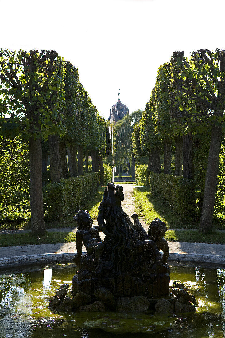 Rokokogarten in der Schlossanlage Veitshöchheim, bei Würzburg, Unterfranken, Bayern, Deutschland, Europa