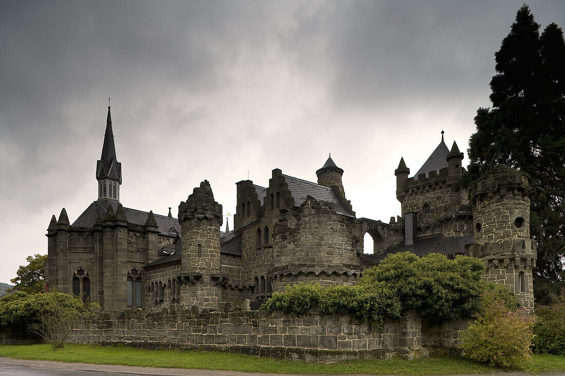 Löwenburg in Bergpark Wilhelmshöhe, largest European hillside park, Kassel, Hesse, Germany, Europe