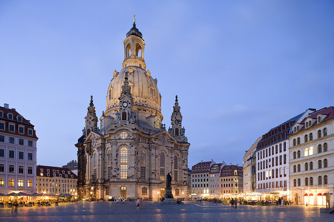 Neumarkt with the Dresdner Frauenkirche, Church of Our Lady, Dresden, Saxony, Germany, Europe