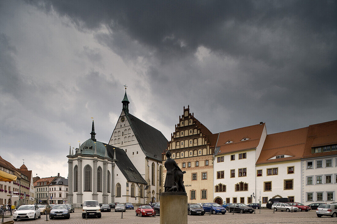 Dom St. Marien vom Untermarkt aus, Freiberg, Sachsen, Deutschland, Europa