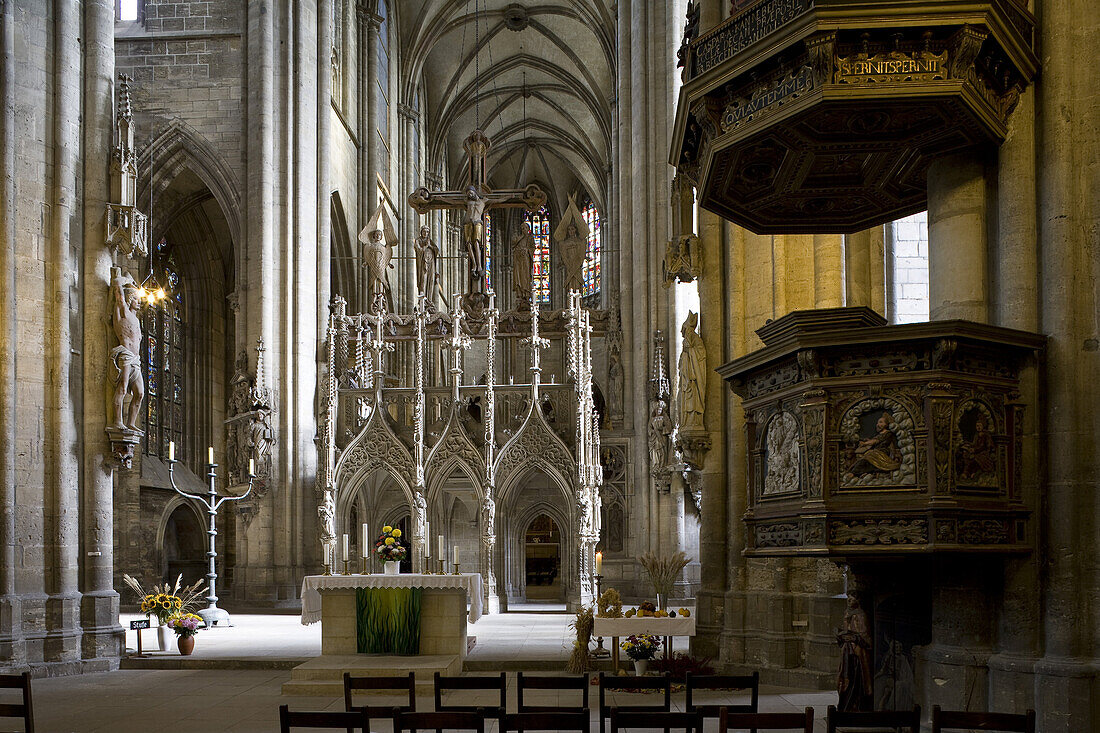 Gothic Cathedral St Stephanus and St. Sixtus, Halberstadt, Harz, Saxony-Anhalt, Germany, Europe