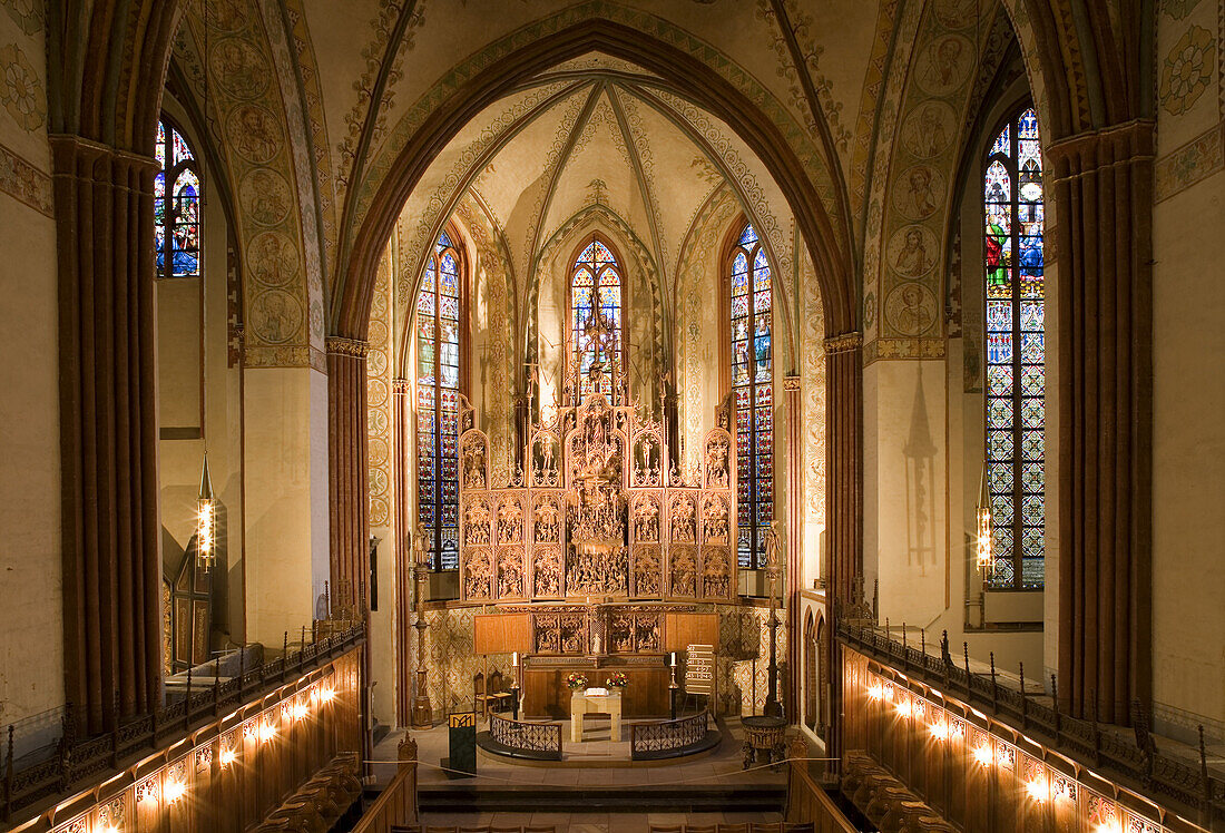 The Brüggemann or Bordesholmer Altar inside Schleswig Cathedral, Schleswig, Schleswig-Holstein, Germany, Europe