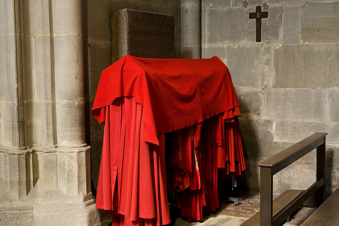 Interior view of the Heilig Kreuz Münster in Schwäbisch Gmünd, Baden-Württemberg, Germany, Europe