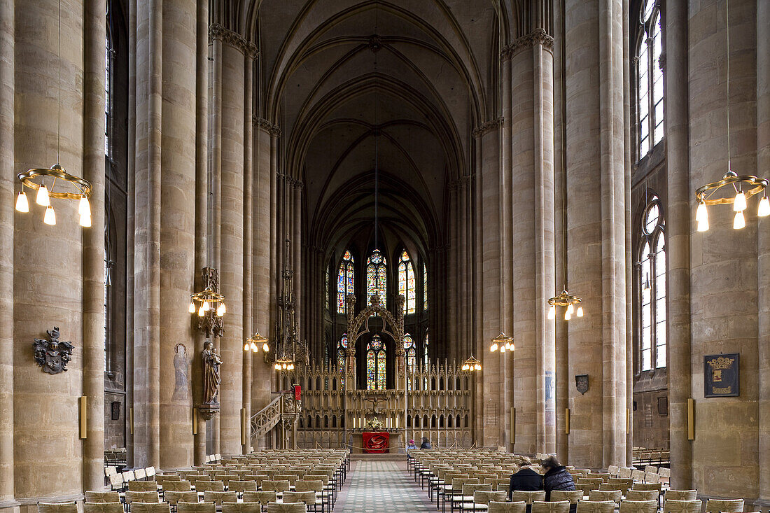 Interior view of the Elisabeth church in Marburg, Hesse, Germany, Europe