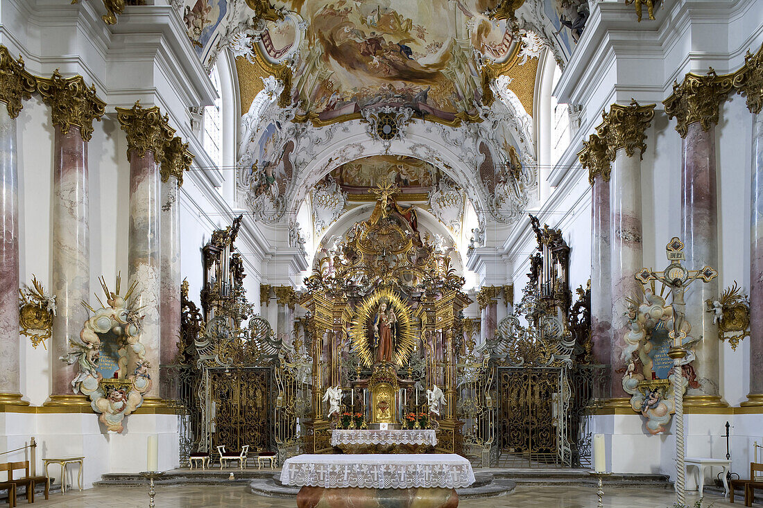 Interior view of Zwiefalten minster, Münster Unserer Lieben Frau, Zwiefalten, Upper Swabian Baroque Route, Baden-Württemberg, Germany, Europe