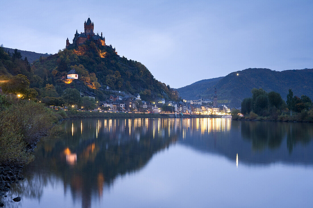 Cochem castle, Reichsburg Cochem, Cochem in the Mosel valley, Rhineland-Palatinate, Germany, Europe