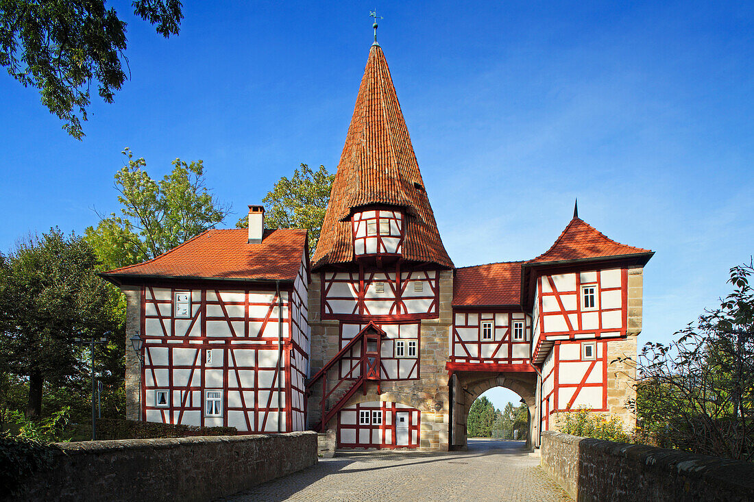 Roedelsee Gate, Iphofen, Franconia, Bavaria, Germany