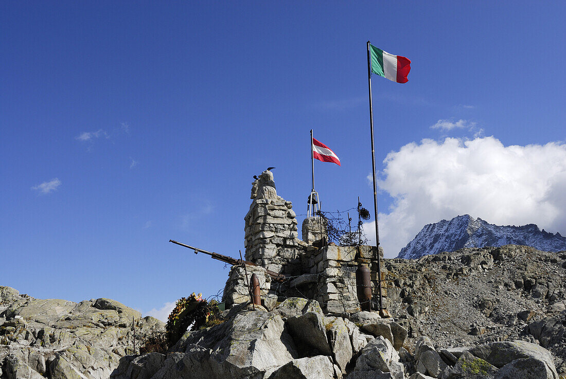 War memorial, Presena, Passo Paradiso, Trentino-Alto Adige/Südtirol, Italy