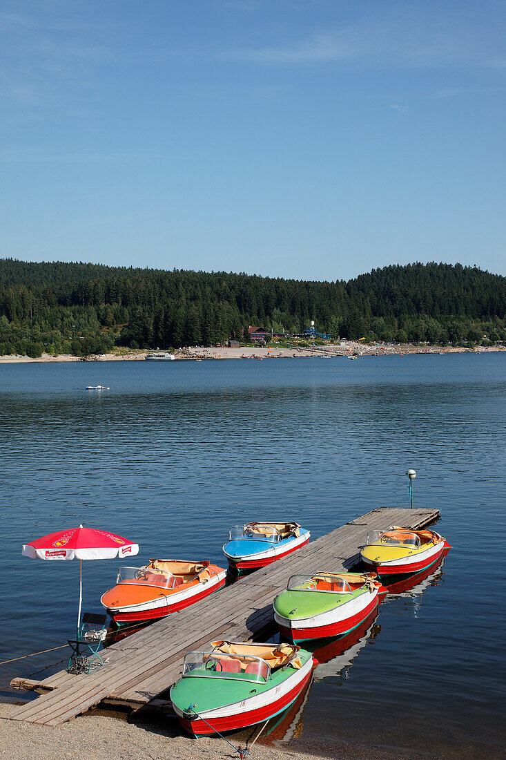 Boats at lake Schluchsee, Bade-Wurttemberg, Germany