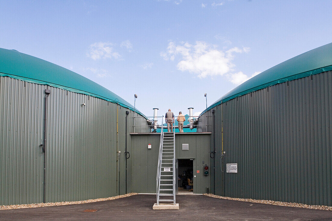 Biogasanlage im Untergut Lenthe, Biokraftwerk, Gärbehälter