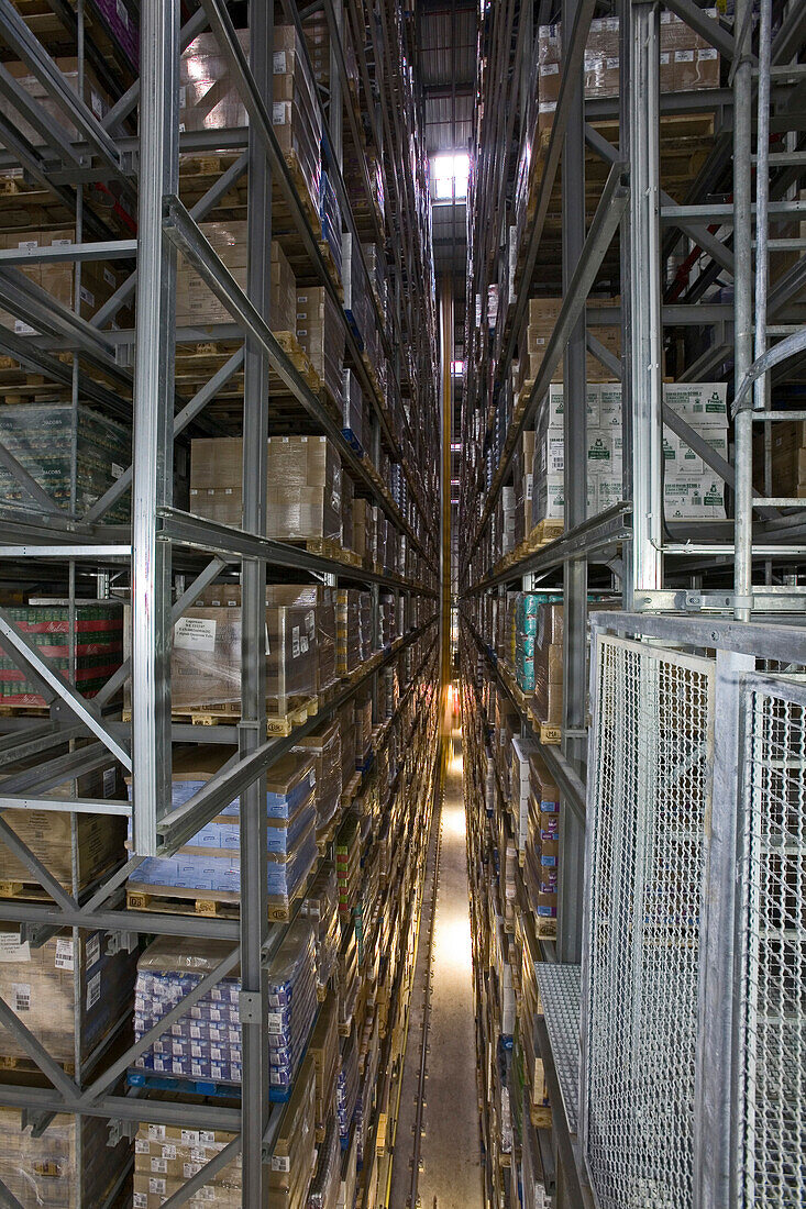 highrise warehouse of large drugstore chain Rossmann, in Burgwedel, near Hanover, Lower Saxony, Germany