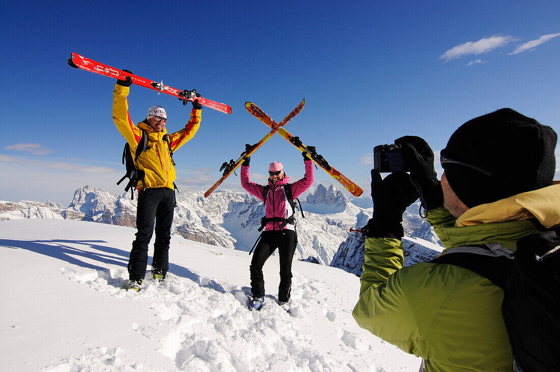 Skitour, Dürrenstein, Hochpustertal, Südtirol, Italien, model released
