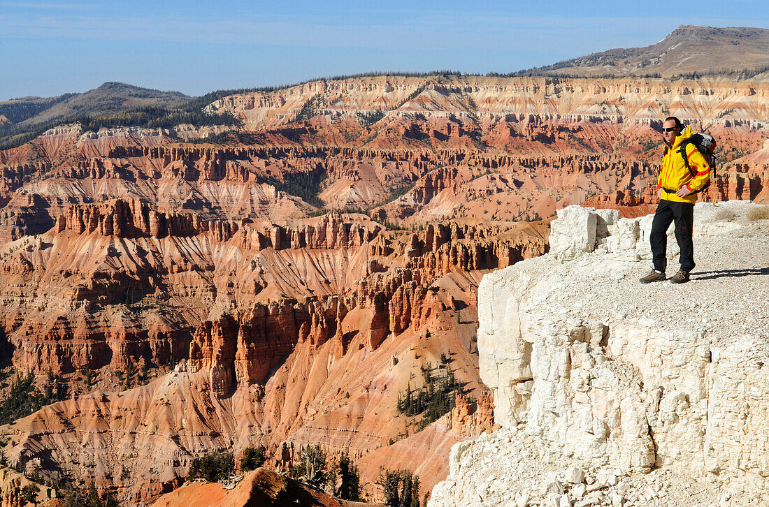 Hiker, Spectra Point,  Cedar Breaks National Monument, Dixie National Forest, Brian Head,Utah, USA