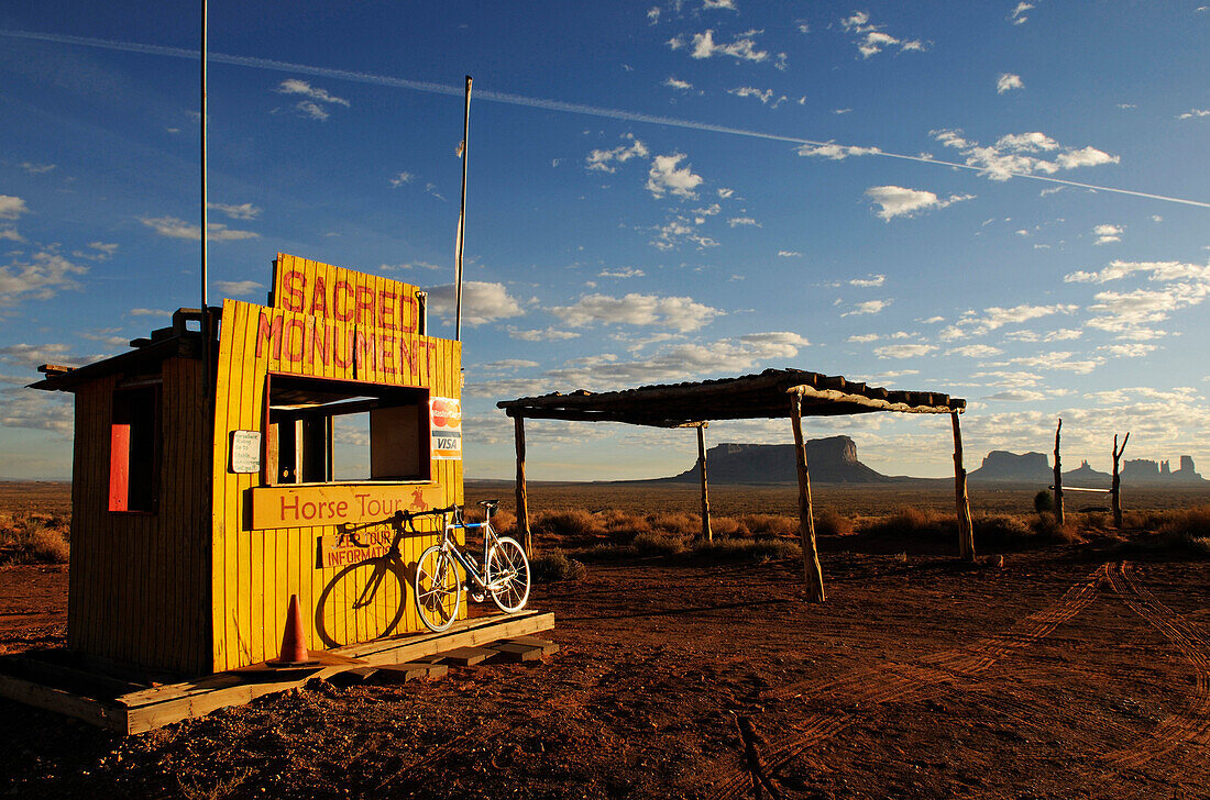 Racing bike, Monument Valley, Navajo Tribal Lands, Utah