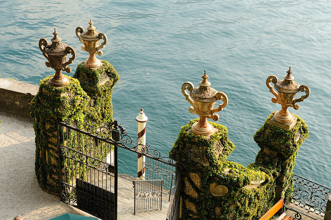 Bootsanleger der Villa del Balbianello, Lenno, Comer See, Lombardei, Italien