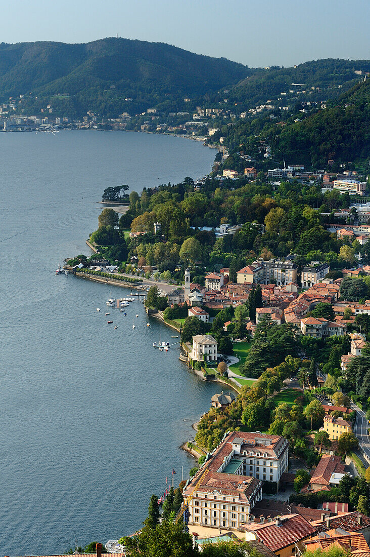 High angle view of Cernobbio, Lake Como, Lombardy, Italy