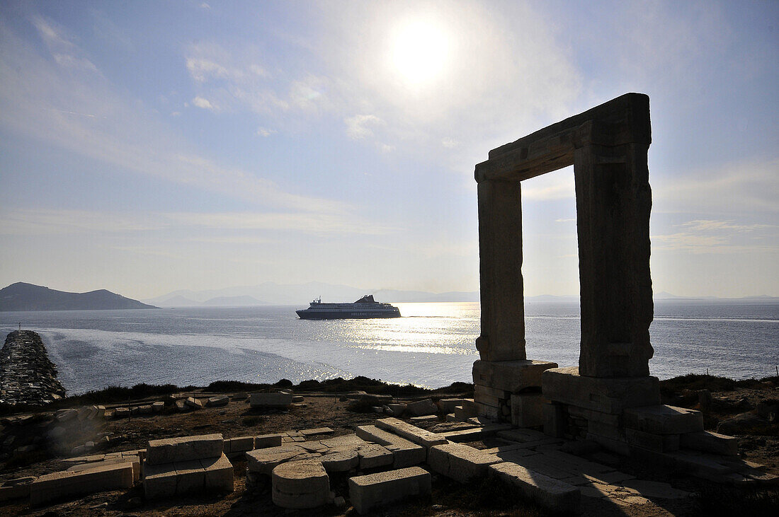 Palatia ruins in the sunlight, Naxos island, Cyclades, Greece, Europe